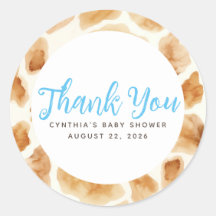 Giraffe Päls Skriv ut Cute Brown Blue Tack