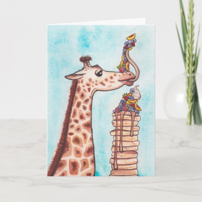 Giraffe & Pancakes-födelsedagskort Helgkort (Framsida)