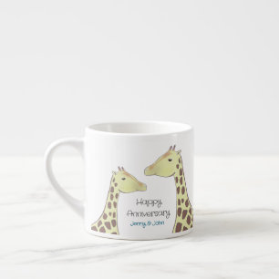 Giraffe par Bröllop-årsdagen Espressomugg