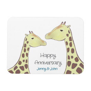 Giraffe par Bröllop-årsdagen Magnet