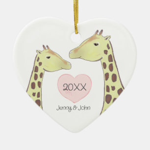 Giraffe par Förlovning/Bröllop Julgransprydnad Keramik