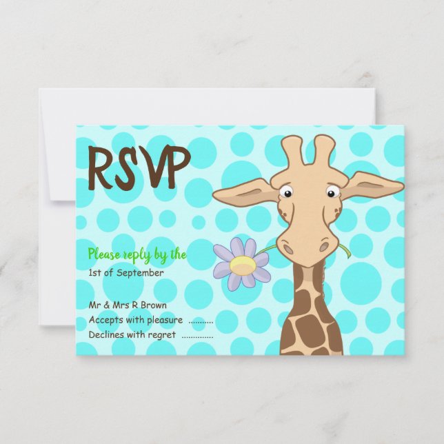 Giraffe Party OSA kort (Framsida)