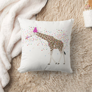 Giraffe Partying Safari Animals med Party Kudde