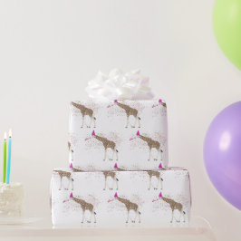 Giraffe Partying Safari Animals med Party Presentpapper