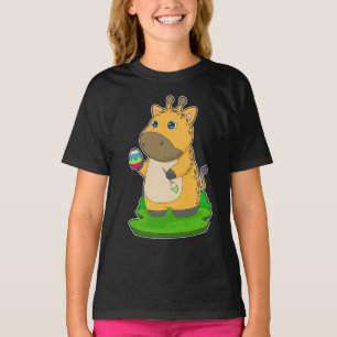 Giraffe Påsk Påskägg Paint-pensel T Shirt