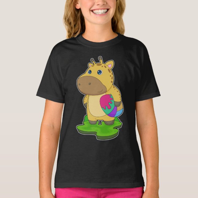 Giraffe Påsk Påskägg T Shirt (Framsida)