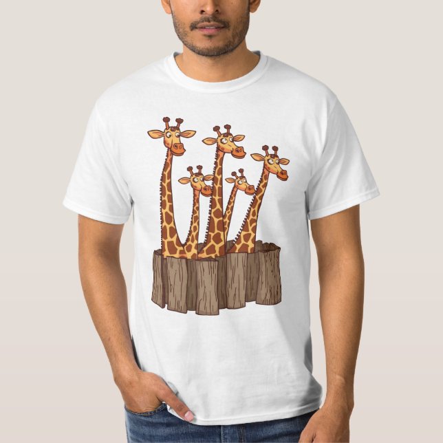 Giraffe Peek Squad – Fence Friends T-shirt (Framsida)