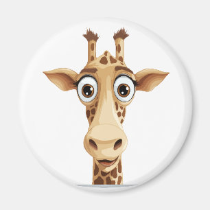Giraffe Peeking Cute Adsible Funny Animal Tecknad Magnet