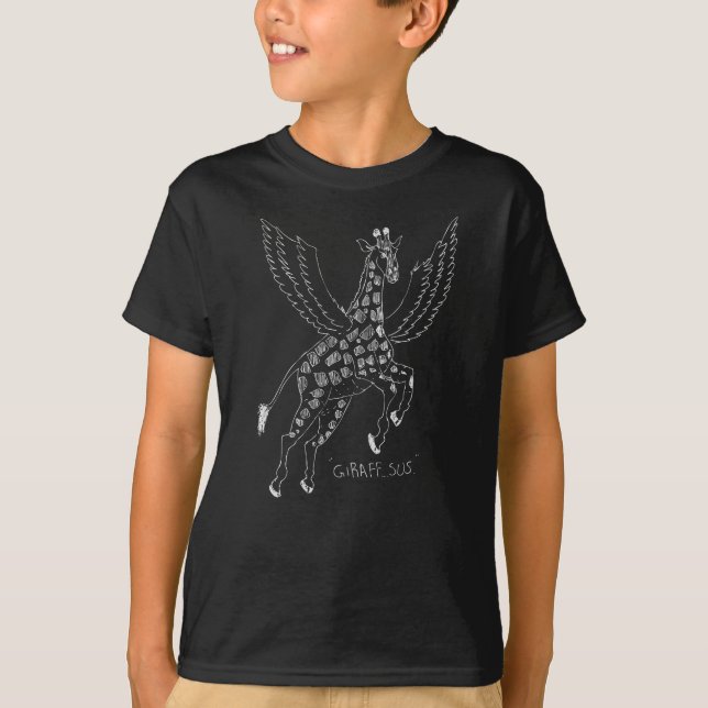 Giraffe + pegasus = Giraffsus T Shirt (Framsida)