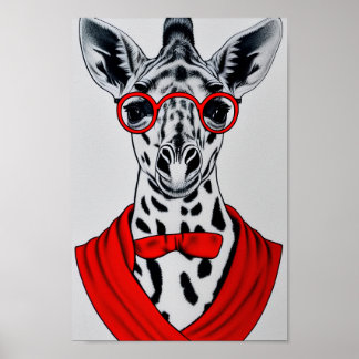 Giraffe Pencil Teckning Poster, i hemmet Dekorati Poster