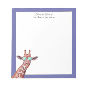 Giraffe Peri Lila Monogram från Desk of the Anteckningsblock