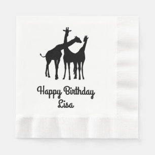 Giraffe Personlig Birthday Pappersservett
