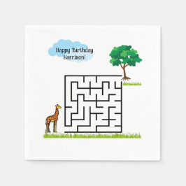 Giraffe personlig födelsedagspressservetter pappersservett