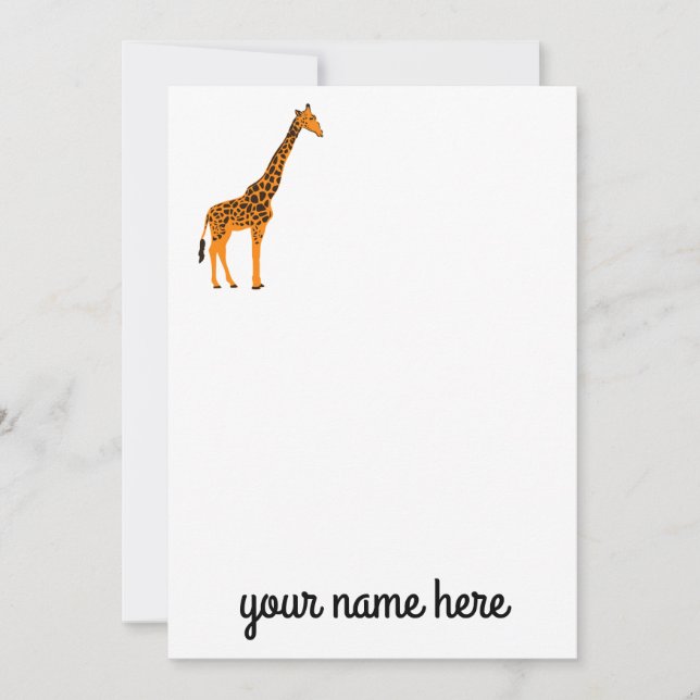 Giraffe Personlig Stationery Notecards Tack Kort (Framsida)