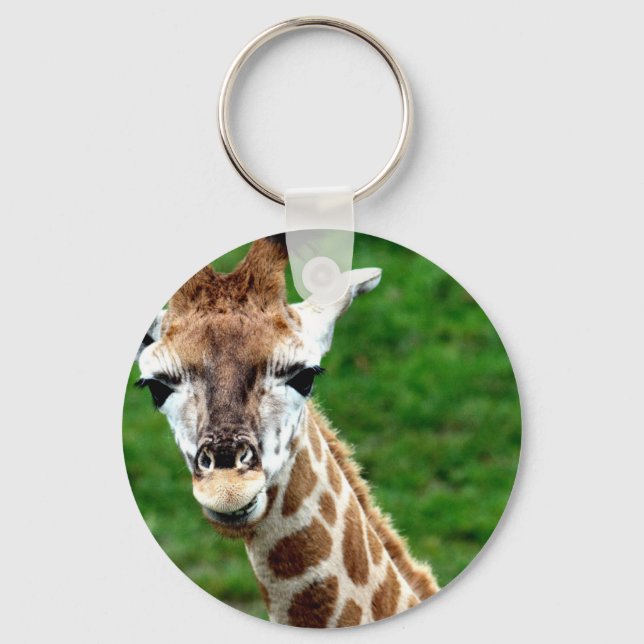 Giraffe Photo Keychain Nyckelring (Framsida)