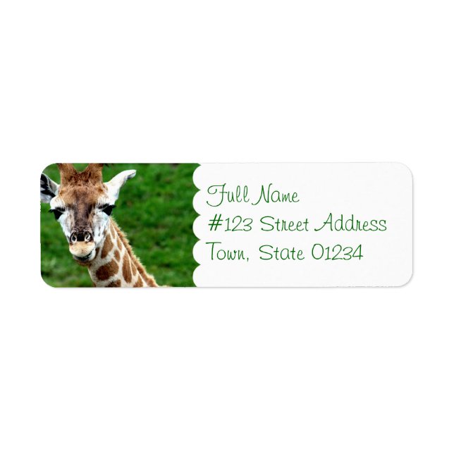 Giraffe Photo Returadress-mejseletikett Returadress Etikett (Framsidan)