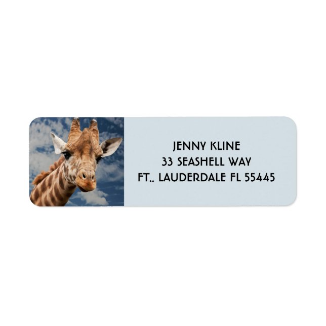 GIRAFFE PHOTOGRAPHY Returetiketters Returadress Etikett (Framsidan)