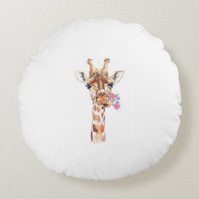 GIRAFFE PILLOW RUND KUDDE (Framsidan)