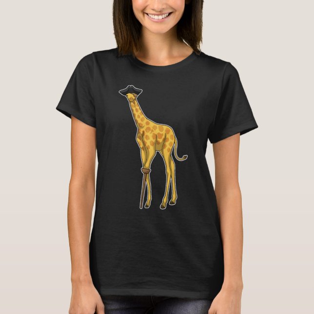 Giraffe Pirat Pirat hat T Shirt (Framsida)