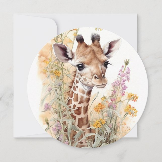 Giraffe-platta kort (Framsida)