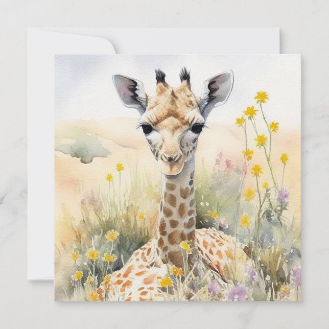 Giraffe-platta kort (Framsida)