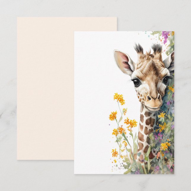 Giraffe-platta kort (Fram/baksida)