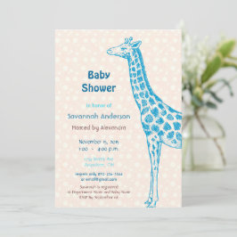 Giraffe Pojke Shower-inbjudningar Inbjudningar