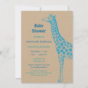 Giraffe Pojke Shower-inbjudningar Inbjudningar
