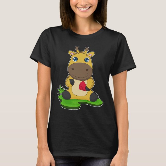 Giraffe Poker-kort T Shirt (Framsida)
