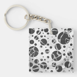 Giraffe Polka Dot Black and Light Grått Print