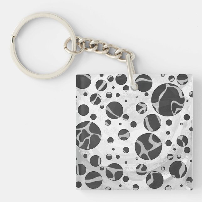 Giraffe Polka Dot Black and Light Grått Print (Framsidan)