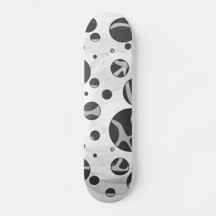 Giraffe Polka Dot Black and Light Grått Print Skateboard Bräda 19,5 Cm