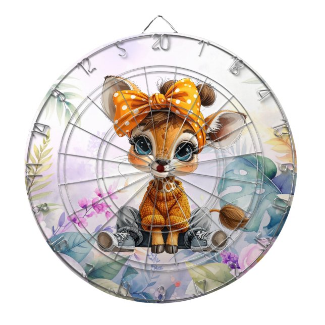 Giraffe Polka Dot Bow  Darttavla (Framsidan)