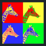 Giraffe Pop Art Poster<br><div class="desc">Kärlek i giraffen...  Jag tog hans bild vid djurparken och upptäckte att han hade tunga utanför</div>