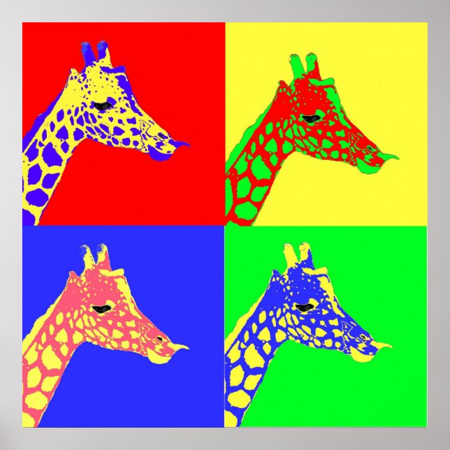 Giraffe Pop Art Poster (Framsidan)
