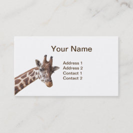 Giraffe Porträtt Affärskorten Visitkort