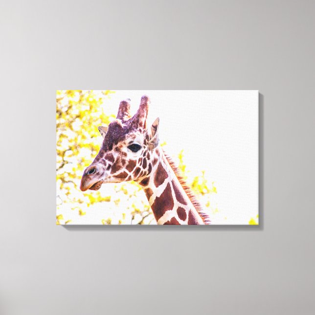 Giraffe Porträtt Canvastryck (Framsida)