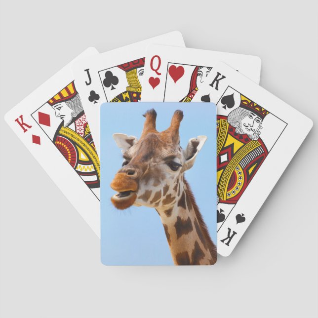Giraffe Porträtt-kort Casinokort (Baksidan)