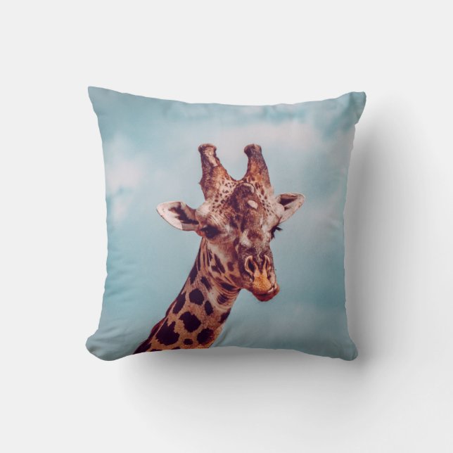 GIRAFFE PORTRÄTT KUDDE (Framsida)