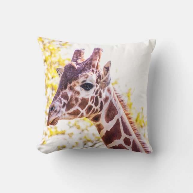 Giraffe Porträtt Kudde (Framsida)