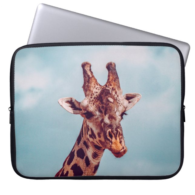 GIRAFFE PORTRÄTT LAPTOP FODRAL (Framsidan)