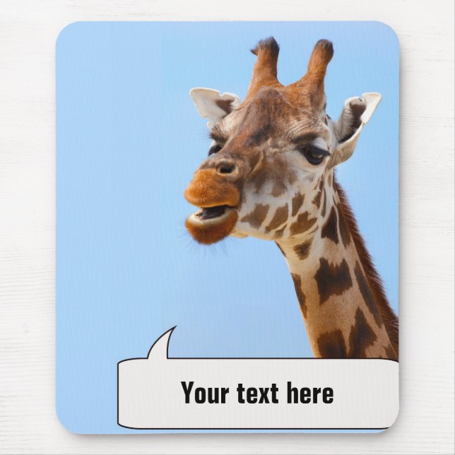 Giraffe Porträtt mousepad Musmatta (Framsidan)