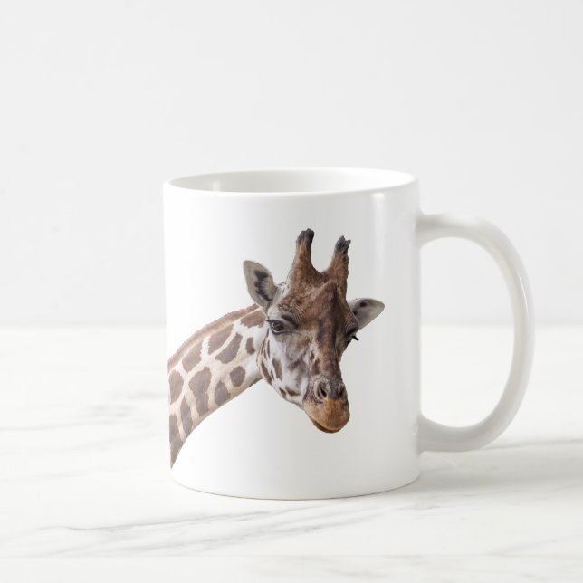Giraffe Porträtt Photo Kaffemugg (Höger)