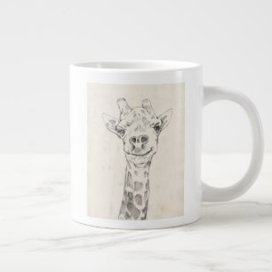 Giraffe Porträtt Sketch Jumbo Mugg