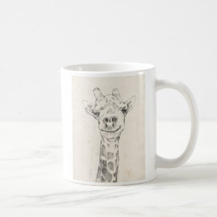 Giraffe Porträtt Sketch Kaffemugg