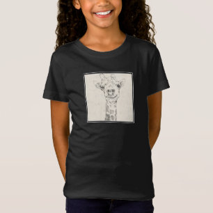 Giraffe Porträtt Sketch T Shirt