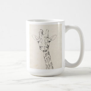 Giraffe Porträtt   Skiss Kaffemugg