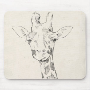Giraffe Porträtt  Skiss Musmatta