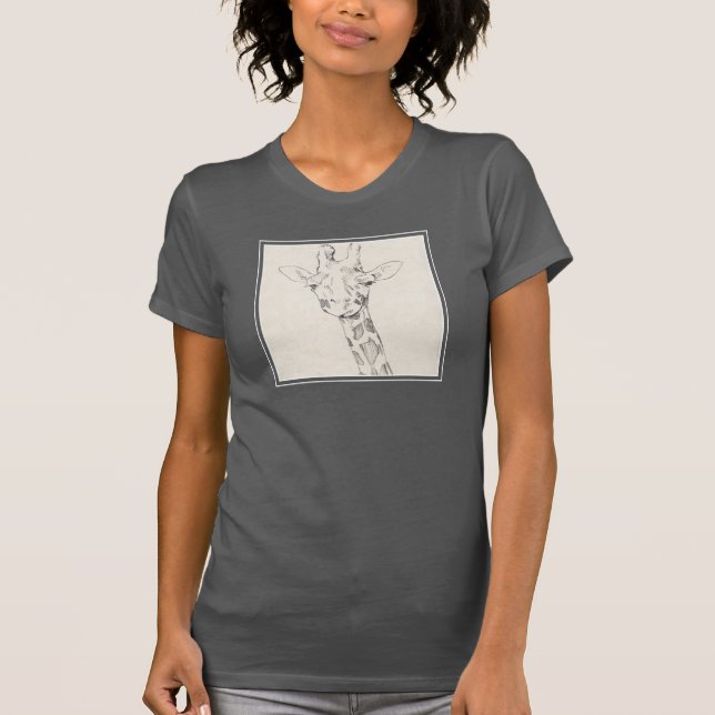 Giraffe Porträtt | Skiss T Shirt (Framsida)