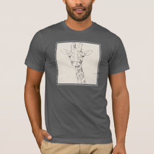 Giraffe Porträtt   Skiss T Shirt